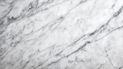 Naklejka premium The surface features a smooth white marble with distinct gray veins running through it. This natural stone is often used in home design for countertops or tables. The light enhances its beauty.
