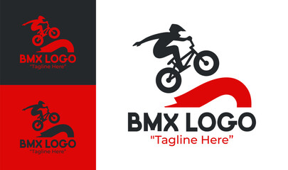 Obraz premium BMX Logo Energetic Freestyle Rider Icon