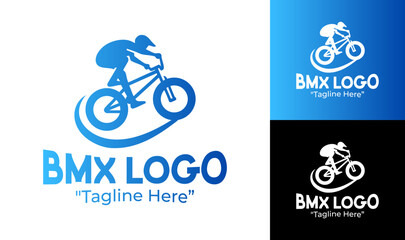 Obraz premium BMX Logo Geometric Modern Cycling Mark