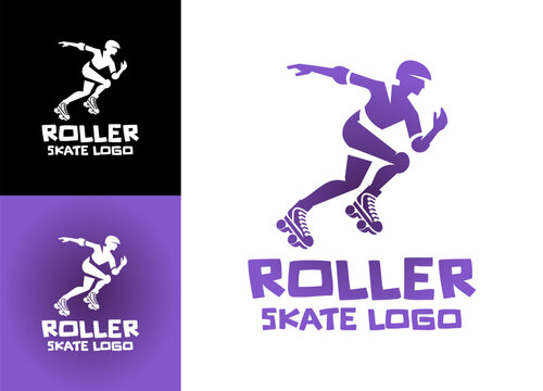Roller Skate Logo Modern Speed Skating Badge