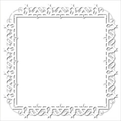 Vintage decorative  frame in Gothic style - elegant white frame on white background, JPG, 300 DPI , north runes frame, middle ages, hallowen, Christmas.
