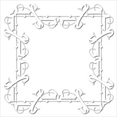 Vintage decorative  frame in Gothic style - elegant white frame on white background, JPG, 300 DPI , north runes frame, middle ages, hallowen, Christmas.