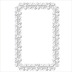 Vintage decorative  frame in Gothic style - elegant white frame on white background, JPG, 300 DPI , north runes frame, middle ages, hallowen, Christmas.