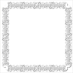 Vintage decorative  frame in Gothic style - elegant white frame on white background, JPG, 300 DPI , north runes frame, middle ages, hallowen, Christmas.