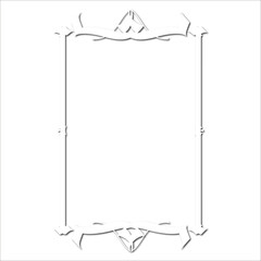 Vintage decorative  frame in Gothic style - elegant white frame on white background, JPG, 300 DPI , north runes frame, middle ages, hallowen, Christmas.