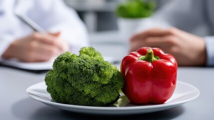 Broccoli and bell pepper healthy eating image