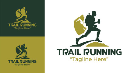 Trail Running Logo Bold Outdoor Athlete Emblem