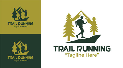 Trail Running Logo Rugged Adventure Path Symbol