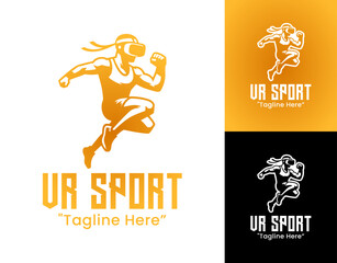 VR Sport Logo Energetic Virtual Performance Icon