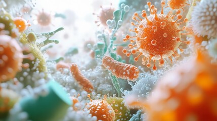 Exploration of Microscopic Life Forms Revealing Vibrant Interactions Among Bacteria and Viruses