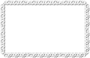 Vintage decorative frame in Gothic style - elegant white frame on transparent background, PNG, 300 DPI, middle ages, hallowen, Christmas.