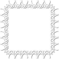 Vintage decorative frame in Gothic style - elegant white frame on transparent background, PNG, 300 DPI, middle ages, hallowen, Christmas.