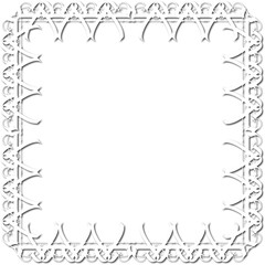 Vintage decorative frame in Gothic style - elegant white frame on transparent background, PNG, 300 DPI, middle ages, hallowen, Christmas.