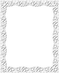 Vintage decorative frame in Gothic style - elegant white frame on transparent background, PNG, 300 DPI, middle ages, hallowen, Christmas.