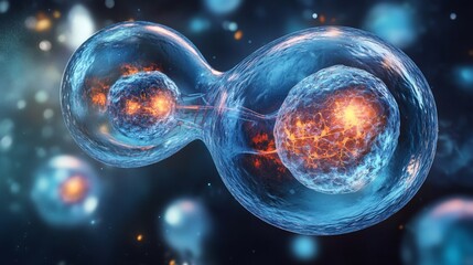 Fusion of Two Distinct Cells Showcasing the Complexity of Microscopic Life Forms