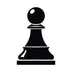 Black Silhouette of a Chess Pawn Piece on a White Background game strategy