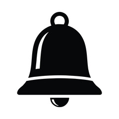 Black silhouette of a bell with a clapper on a white background icon symbol