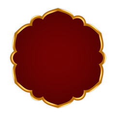 Islamic ornamental round badge with gold edging &ndash; Featuring a royal aesthetic, this Islamic badge suits event identity, packaging seals, celebrations, and elegant graphic layouts