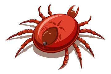 High-quality illustration of a tick insect with realistic detail and color. This vector graphic shows the tick’s body structure, legs, and texture, perfect for educational, scientific, and medical pur