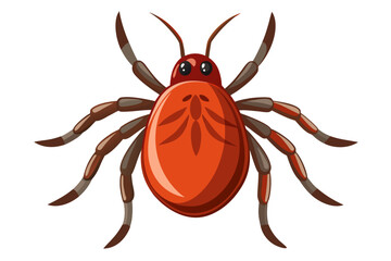 High-quality illustration of a tick insect with realistic detail and color. This vector graphic shows the tick’s body structure, legs, and texture, perfect for educational, scientific, and medical pur