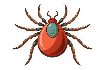 High-quality illustration of a tick insect with realistic detail and color. This vector graphic shows the tick’s body structure, legs, and texture, perfect for educational, scientific, and medical pur