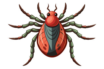 High-quality illustration of a tick insect with realistic detail and color. This vector graphic shows the tick’s body structure, legs, and texture, perfect for educational, scientific, and medical pur