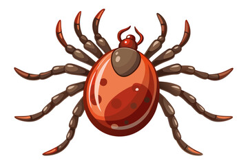 High-quality illustration of a tick insect with realistic detail and color. This vector graphic shows the tick’s body structure, legs, and texture, perfect for educational, scientific, and medical pur