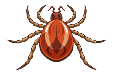 High-quality illustration of a tick insect with realistic detail and color. This vector graphic shows the tick’s body structure, legs, and texture, perfect for educational, scientific, and medical pur