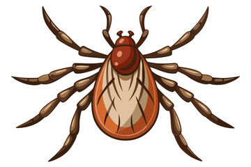 High-quality illustration of a tick insect with realistic detail and color. This vector graphic shows the tick’s body structure, legs, and texture, perfect for educational, scientific, and medical pur