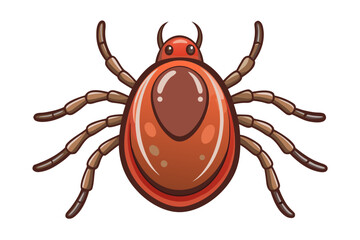 High-quality illustration of a tick insect with realistic detail and color. This vector graphic shows the tick’s body structure, legs, and texture, perfect for educational, scientific, and medical pur