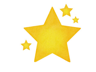 Obraz premium Watercolor golden stars illustration 