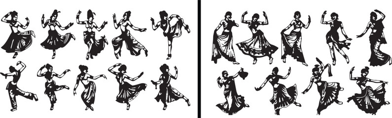 Dance Silhouette Vector, Performing Art Illustration, Couple Dancing Design, Creative Motion Graphic, Stage Performance Icons, Traditional Dance Vector, Ballroom Choreography Art, Festival Performance