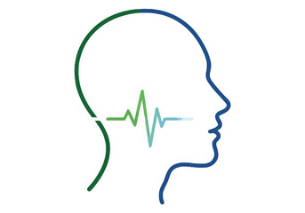 Abstract Human Head Silhouette with Sound Wave Graphic Represents Mind Thought and Auditory Perception Niche Industry Vector Icons Evergreen Microstock Graphics Sustainable Energy Line Art
