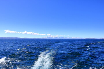 the Lake Titicaca on a sunny day, Bolivia