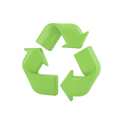 Obraz premium Luminous green recycle symbol on a stark black backdrop symbolizing sustainability and
