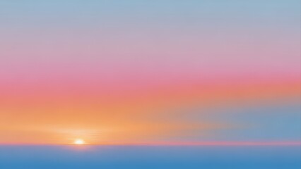 Vibrant pixelated sunset over the ocean with a gradient sky.