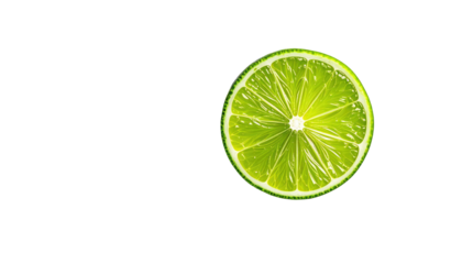 A halved lime, brightly green, against a stark black background