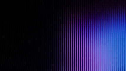 Fototapeta premium Purple gradient glass lines effect black background futuristic cool glow soft waves animation Vertical Lines Ribbed Texture Gradient Lighting Modern