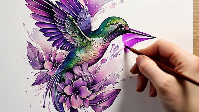 A close-up of a fountain pen writing a letter in cursive script on vintage paper. A classic inkwell and quill pen on a wooden desk. History and literature concept