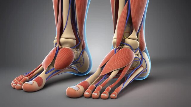 Human Flexor Digitorum Longus Tendon Anatomy Animation