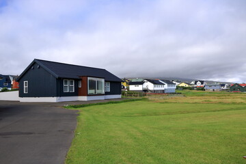Obraz premium The village Sandur on Sandoy Island, Faroe Islands, Denmark