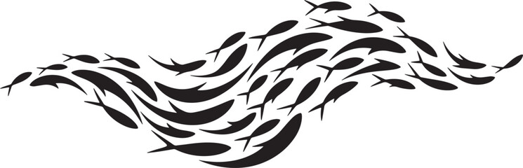 Obraz premium Group of Swimming Fish Vector