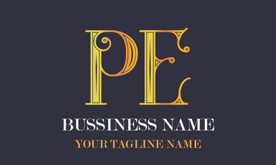 PE p pe initial logo | initial based abstract modern minimal creative logo, vector template image. luxury logotype logo, real estate homie logo. typography logo. initials logo