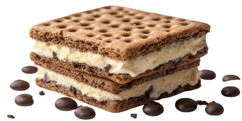 Layered dessert with creamy layers and brown layers