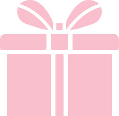 Pink gift box present icon vector illustration