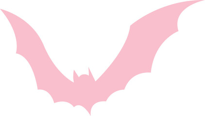 Pink Halloween bat silhouette icon vector illustration