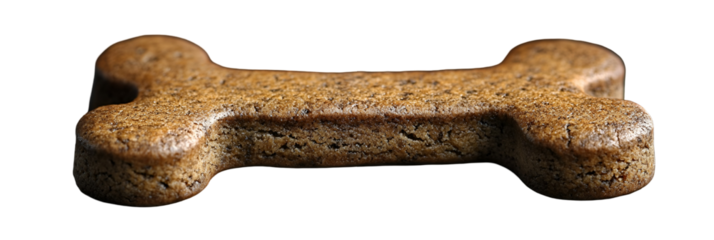 Light beige dog bone against transparent background