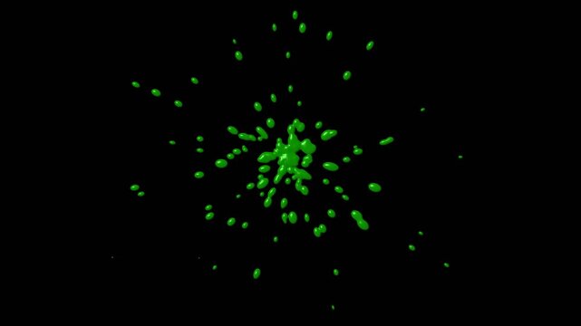 splash animation on black background 4k footage, splash animation footage.  Splash Transition From Center Cartoon Doodle Style FX With Alpha Channel for Video Editing Motion Graphics