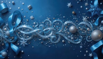 Composition of spruce branches and decorations for festive design