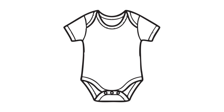 Baby onesie outline icon vector	
